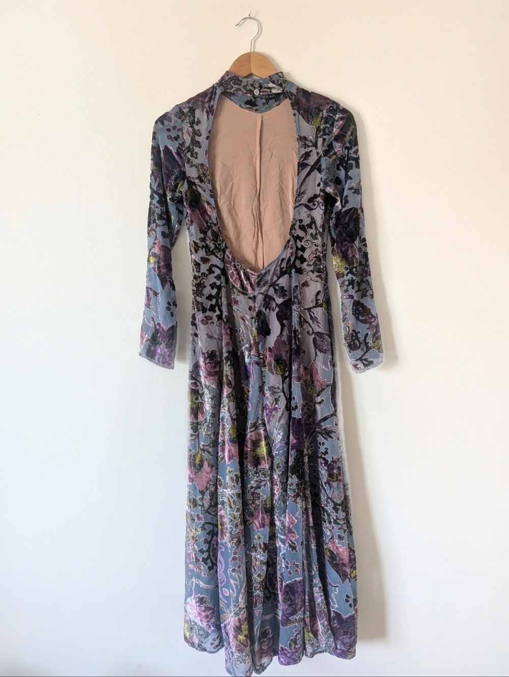 Free People Bali Painterly Paisley Velvet Maxi Dress - Picture 13 of 14